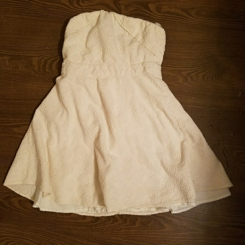 off white short eyelet dress from urban outfitters